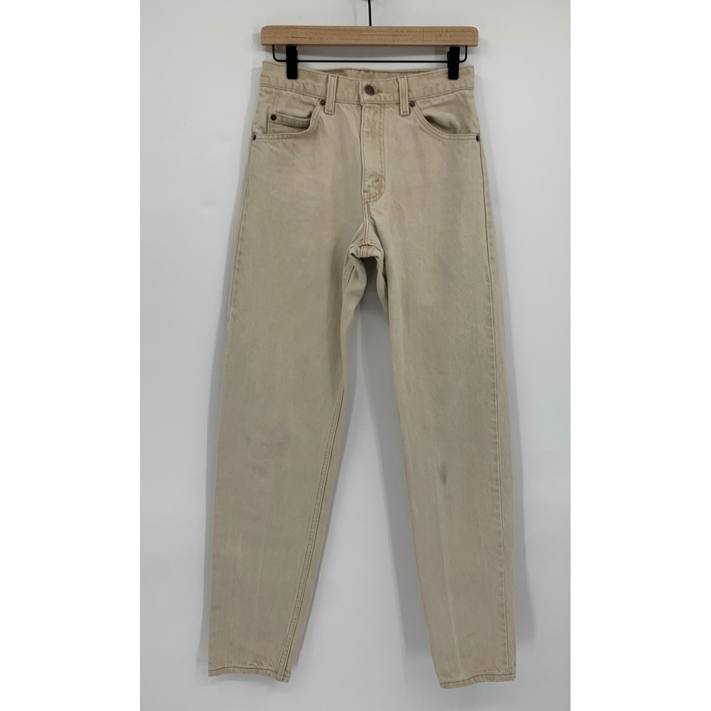 Vintage Levis 550 Jeans Mens 28x32 Beige Relaxed Orange Tab Made USA (Tag 29x34)